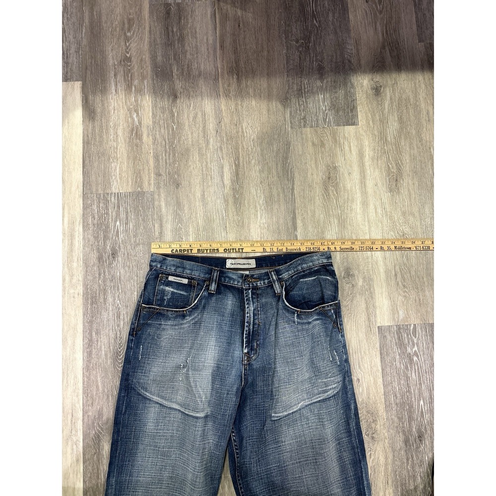 Rocawear Baggy Embroidered Faded Jeans Y2K Vintage Skater 00s 2000s Size 36x32 - Picture 4 of 10